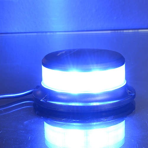 Lampeggiante LED Blu 112mm 18LED 12V/24V Omologato Base Magnetica