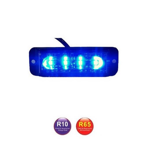 Lampeggiante LED Blu a Innesto Girofaro 12V 24V Omologato R10 R65 Basso  Profilo